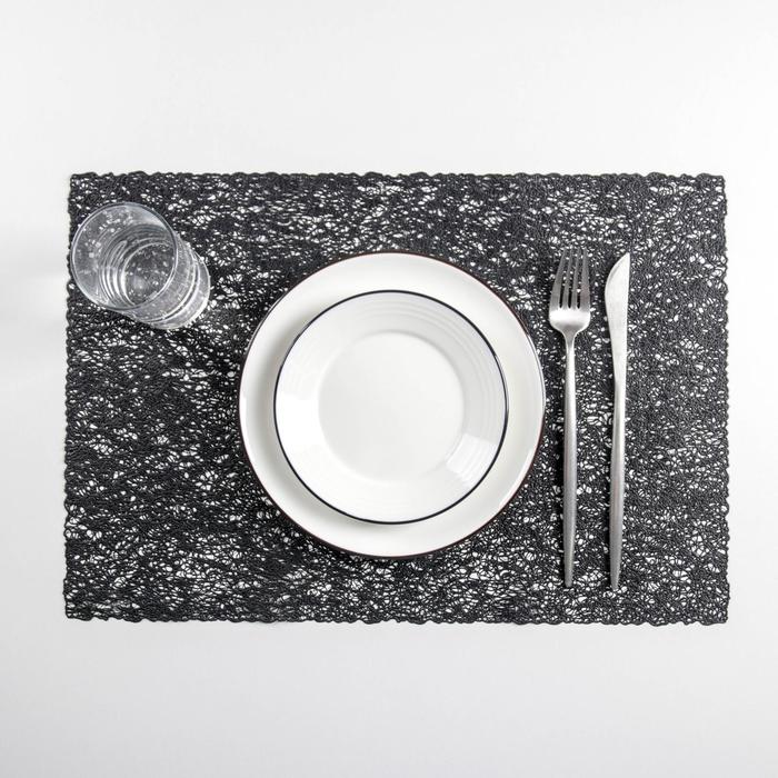 Набор салфеток кухонных «Соломка», 30×45 см, 4 шт, цвет чёрный
