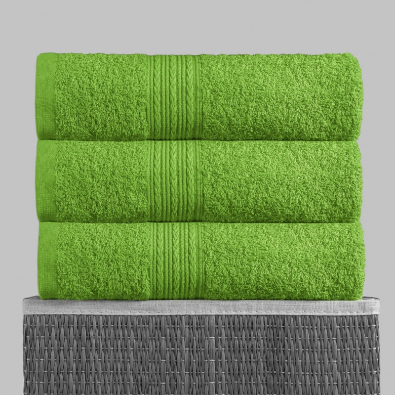 Полотенце махровое с бордюром (Травяной)